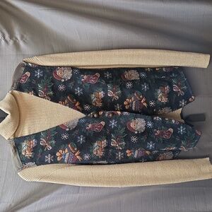 Vintage White Stag Christmas Holiday Santa Vest Size X Large